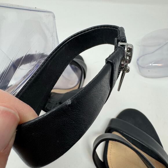 SCHUTZ Lauanne Heels Shoes 7 Black Leather Ankle Strap Brazil Dark Romantic Goth - Picture 12 of 12